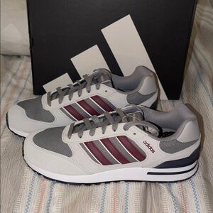 Adidas Gray and Burgundy Athletic Shoes